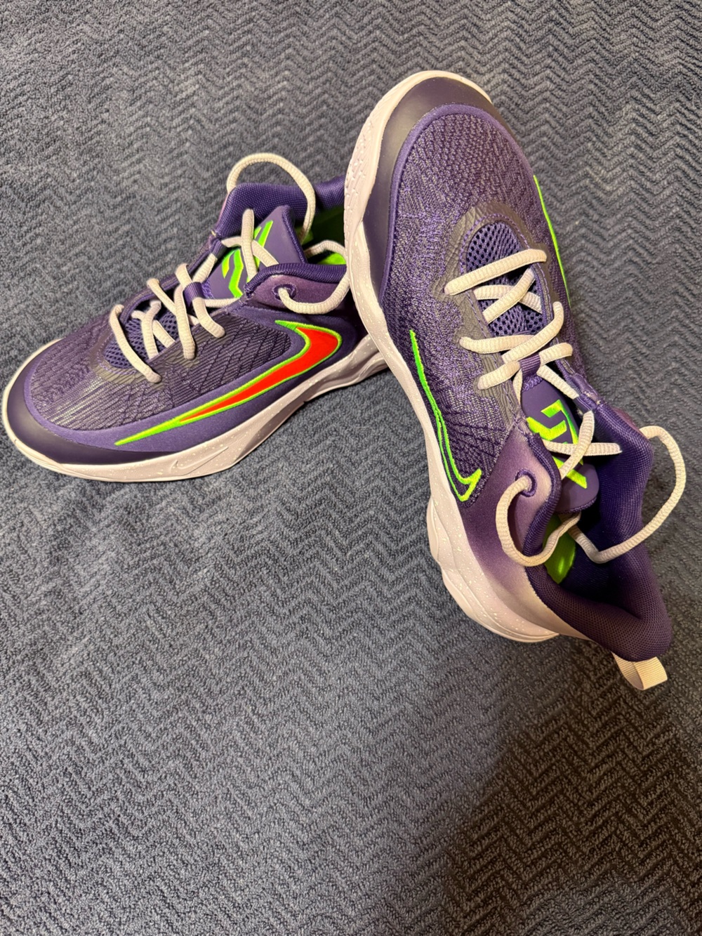Nike Purple Giannis Sneakers with Neon Green